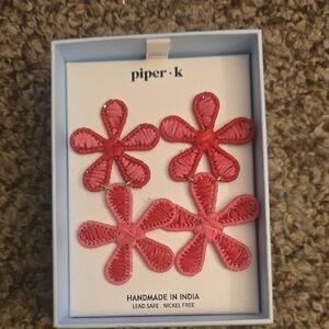 Piper K Pink Flower Earrings